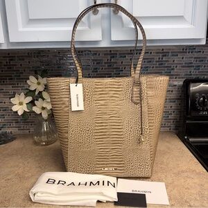 NWT Brahmin Jayden Travertine large tote purse